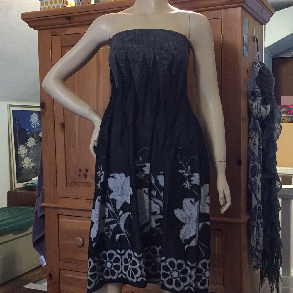 Lapis Strapless Dress with Versatile Skirt